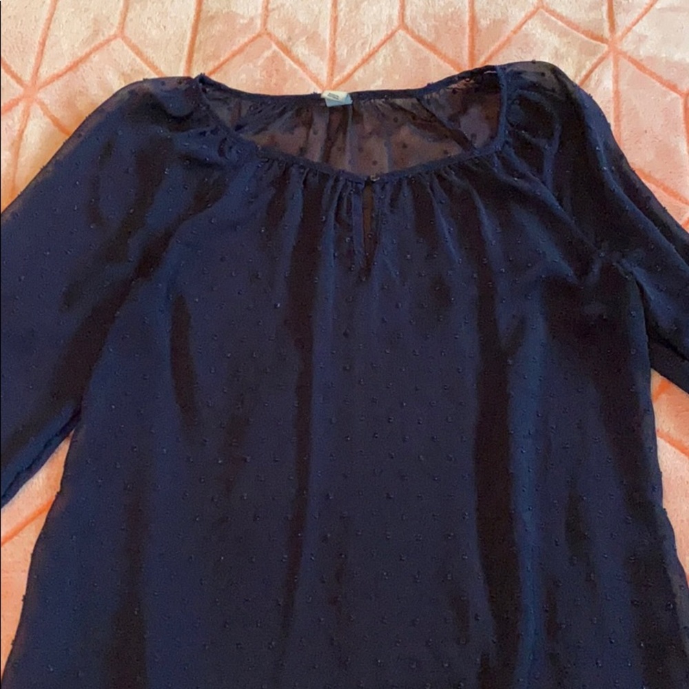 Navy blue sheer blouse